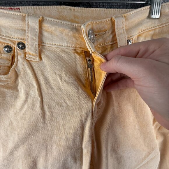 True Religion Jeans Women Yellow Cotton Blend Stretch Urban Skinny ACTL 28X28 - Picture 8 of 15